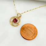 Load image into Gallery viewer, 14K Solid Gold Diamond Circle Charm. GDP129