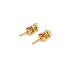 Load image into Gallery viewer, ER412616Y. 14k Solid Yellow Gold Diamond Flower Studs