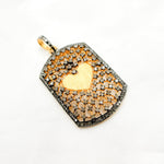 Load image into Gallery viewer, DP187. Diamond Sterling Silver Rectangle Heart Pendant with Gemstone