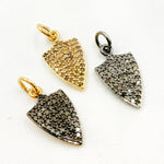 Load image into Gallery viewer, DC880. Diamond Silver Shield Charm