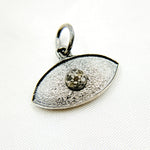 Load image into Gallery viewer, DC339. Diamond Sterling Silver Eye Pendant with Gemstone