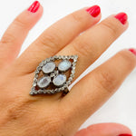 Load image into Gallery viewer, DR028. Diamond Sterling Silver Leaf Ring