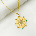 Load image into Gallery viewer, GDP615. 14k Solid Gold Diamond and Gemstone Star Charm