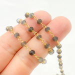 Load image into Gallery viewer, BMS5. Black Moonstone Wire Chain