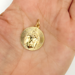 Load image into Gallery viewer, GDP73. 14K Solid Gold with Diamonds Circle Shape with Buddha Charm