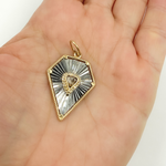 Load image into Gallery viewer, KSG29. Sterling Silver Black Rhodium with Diamonds Arrowhead Shape Charm