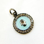 Load image into Gallery viewer, Sterling Silver Round Hamsa Enamel Charm