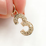 Load image into Gallery viewer, DC188. Diamond Sterling Silver Number "3" Charm