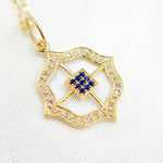 Load image into Gallery viewer, 14K Solid Gold Diamond Charm. Available in (Ruby & Blue Sapphire). GDP273