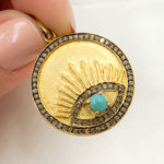 Load image into Gallery viewer, Shop Now Diamond Sterling Silver Round Eye Pendant with Gemstone