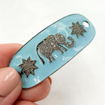 Load image into Gallery viewer, Diamond Silver Oval Enamel Connector