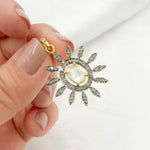 Load image into Gallery viewer, DP193. Diamond & Sterling Silver Flower Pendant with Gemstone