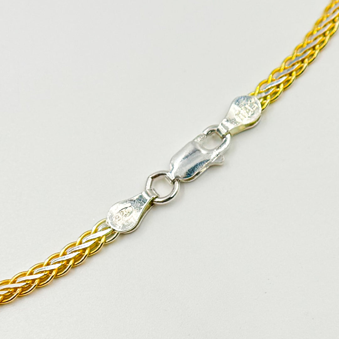 Gold Plated Flat Wheat Chain