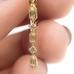 Load image into Gallery viewer, EFB52037BS. 14K Solid Gold and Diamonds Threader Earrings
