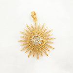Load image into Gallery viewer, DP374. Diamond Silver Sun Pendant
