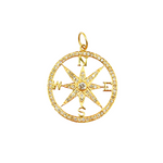 Load image into Gallery viewer, GDP220. 14K Gold with Diamonds Compass Charm