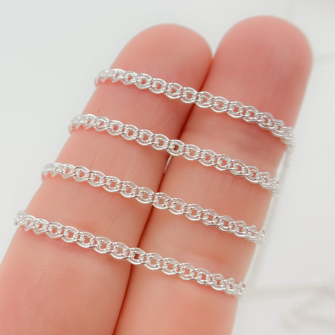 V281SS. Sterling Silver Double Curb Chain