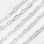 Load image into Gallery viewer, Sterling Silver Hollow Flat Paperclip Link Chain