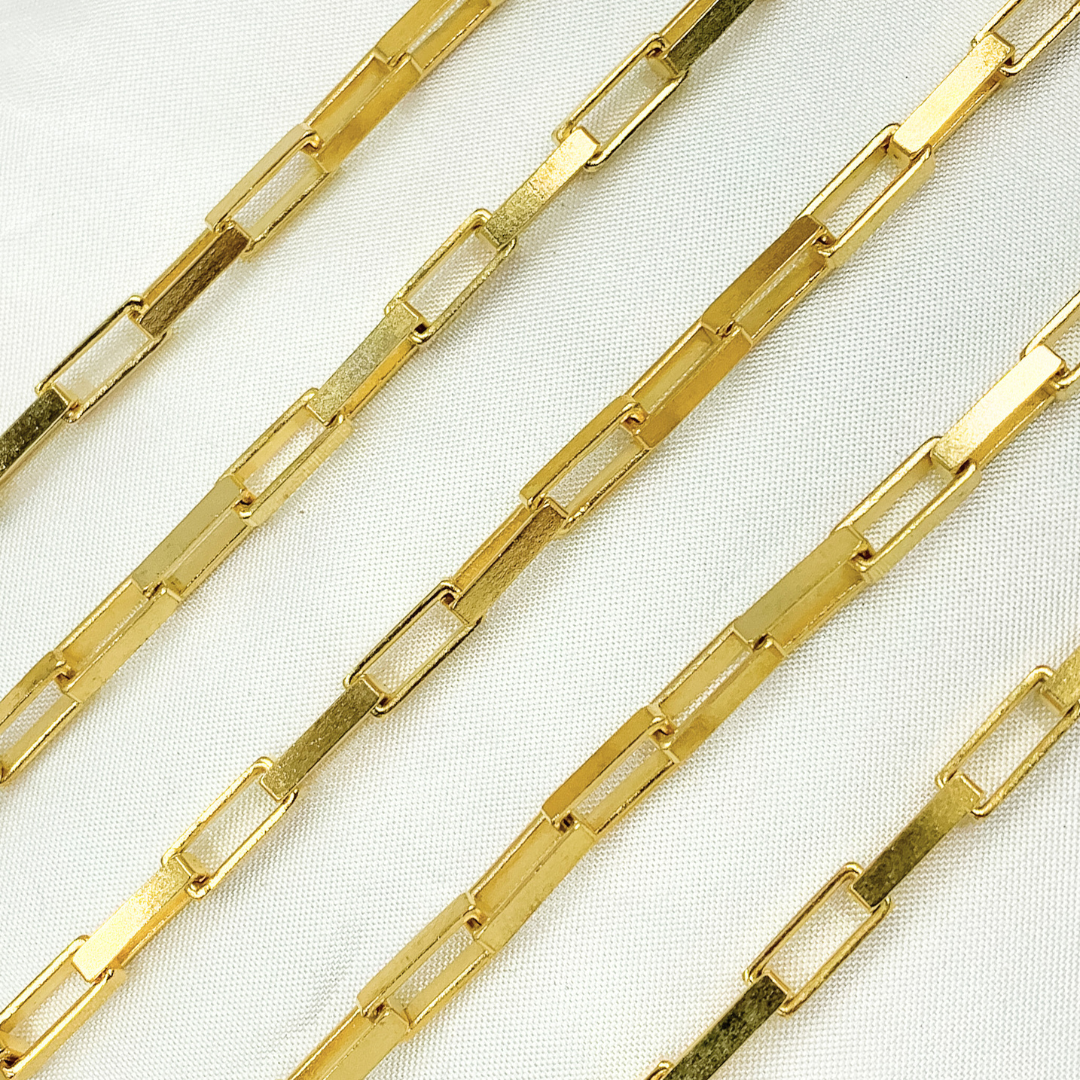 X31GP. Gold Plated  925 Sterling Silver Flat Box Chain