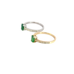Load image into Gallery viewer, 14k Solid Gold Diamond and Emerald Statement Ring