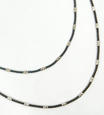 Load image into Gallery viewer, Black Rhodium 925 Sterling Silver Pop Corn Satellite Necklace. 15Necklace
