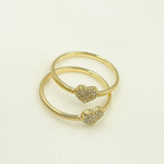 Load image into Gallery viewer, 14K Solid Gold Heart Diamond Ring.