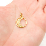 Load image into Gallery viewer, Silver Round Moon Charm