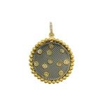 Load image into Gallery viewer, KSG09. Sterling Silver Black Rhodium with Diamonds Circle Shape Charm