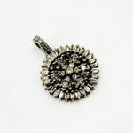 Load image into Gallery viewer, DC641. Diamond & Sterling Silver Round Flower Pendant