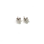 Load image into Gallery viewer, ER412616W. 14k Solid White Gold Diamond Flower Studs