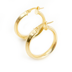 Load image into Gallery viewer, 14K Solid Gold Fancy Round Hollow Hoop Earrings