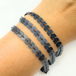 Load image into Gallery viewer, Black Rhodium 925 Sterling Silver Matt Chevron Link Chain