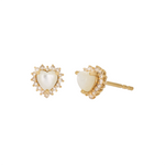 Load image into Gallery viewer, EFC53037PL. 14k Solid Gold Diamond and Gemstone Heart Stud Earrings