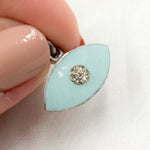 Load image into Gallery viewer, Silver Eye Enamel Pendant