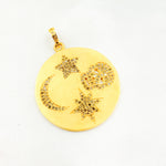 Load image into Gallery viewer, DP357. Diamond Sterling Silver Round Skull, Star and Moon Pendant