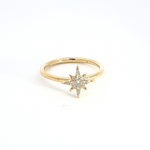Load image into Gallery viewer, 14k Solid Yellow Gold Diamond Star Ring.