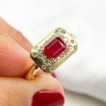 Load image into Gallery viewer, 14K Solid Gold Diamond and Gemstone Ring.
