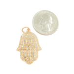 Load image into Gallery viewer, KG73. 14K Solid Gold Hamsa Charm