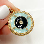 Load image into Gallery viewer, Shop Diamond Sterling Silver Round Heart Enamel Pendant