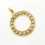 Load image into Gallery viewer, DSP040. Sterling Silver Round Pendant with Gemstone