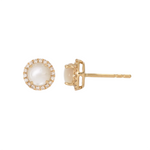 Load image into Gallery viewer, EFC53055PL. 14k Solid Gold Diamond and Gemstone Round Stud Earrings