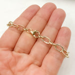 Load image into Gallery viewer, Buy Now 14K Solid Hollow Gold Flat Oval Link Bracelet