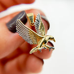 Load image into Gallery viewer, 14K Solid Gold Eagle Bird Charm. GDP675