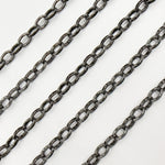 Load image into Gallery viewer, Black Rhodium Sterling Silver Flat Oval Link Chain
