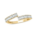 Load image into Gallery viewer, 14K Solid Gold Diamond Double Line Ring.