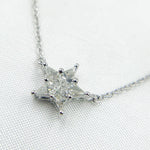 Load image into Gallery viewer, NFH71522. 14K Solid White Gold Diamond Star Necklace