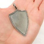 Load image into Gallery viewer, DP241. Diamond Sterling Silver Shield Pendant