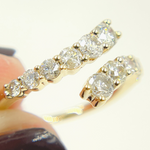 Load image into Gallery viewer, 14K Solid Gold Diamond Double Line Ring.