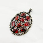 Load image into Gallery viewer, DSP018. Diamond Sterling Silver Oval Pendant With Gemstone