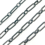 Load image into Gallery viewer, Black Rhodium Matt Sterling Silver Paperclip Chains